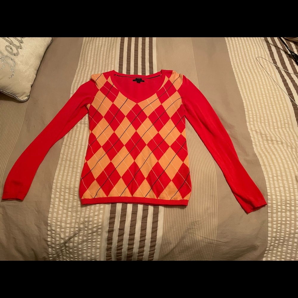 Tommy Hilfiger argyle light sweater- XS